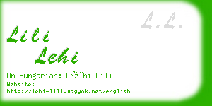 lili lehi business card